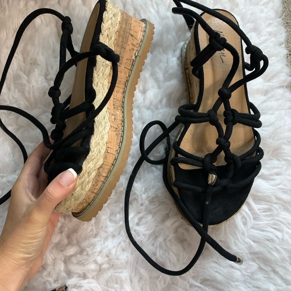 New never worn espadrilles that lace up ankle from nasty gal